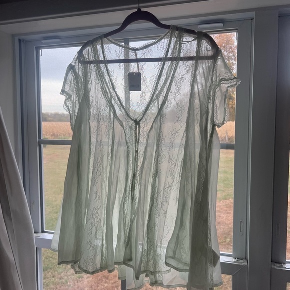 NWT Free People Farrah Lace Top - color Mint - Picture 8 of 8